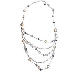 Premier Designs Pearl and Crystal Bead Necklace